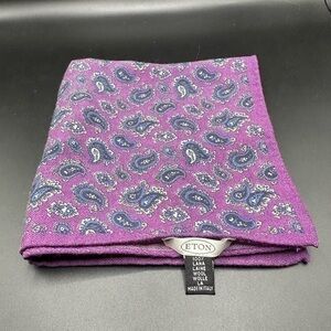 Eton Wool Paisley Pocket Square